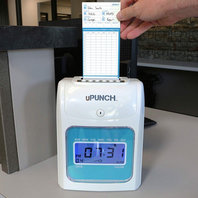uPunch FN1000 Smart Time Clock System for Small Business: Auto Align Punch Clock with Free Mobile App for Digital Time Card Management and Payroll - Image 5
